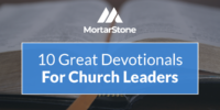 a thumbnail showing a bible in the background titled 10 Great Devotionals For Church Leaders